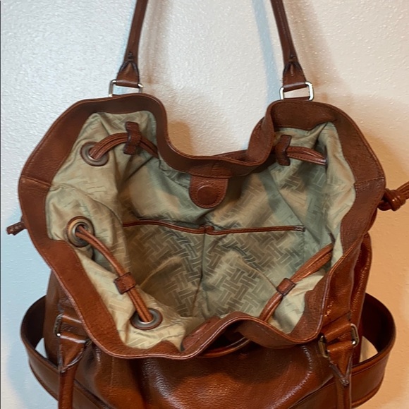 Cole Haan Double Handle Front Zipper Drawstring Shoulder Bag - Picture 10 of 15